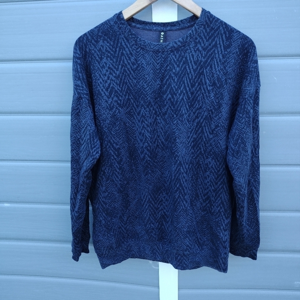 Athleta Women’s Studio To Street Splatter Crew Neck Pullover Sweatshirt Size S